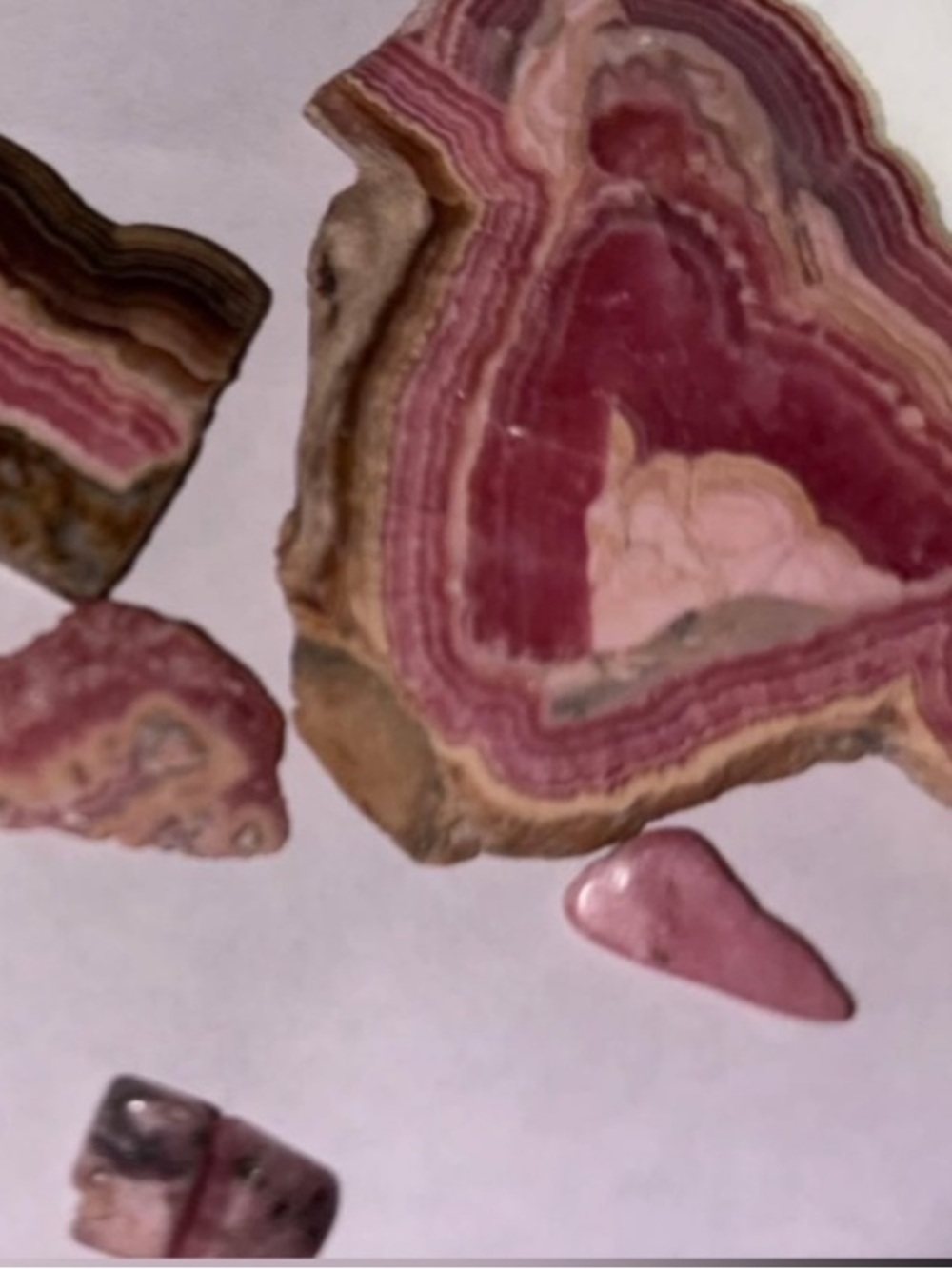 Polished gemmy rhodochrosite Slices all collection quality 🩷🩷🩷